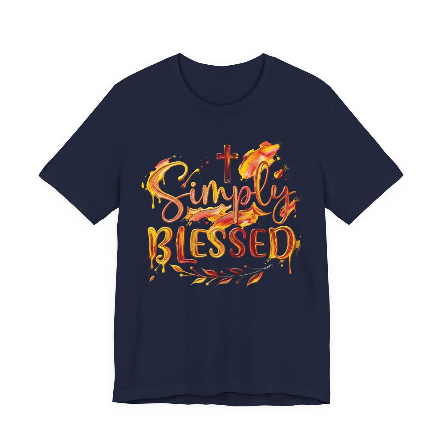 Simply Blessed T-Shirt — Christian Gift for Her | Autumn Watercolour Faith Tee UK
