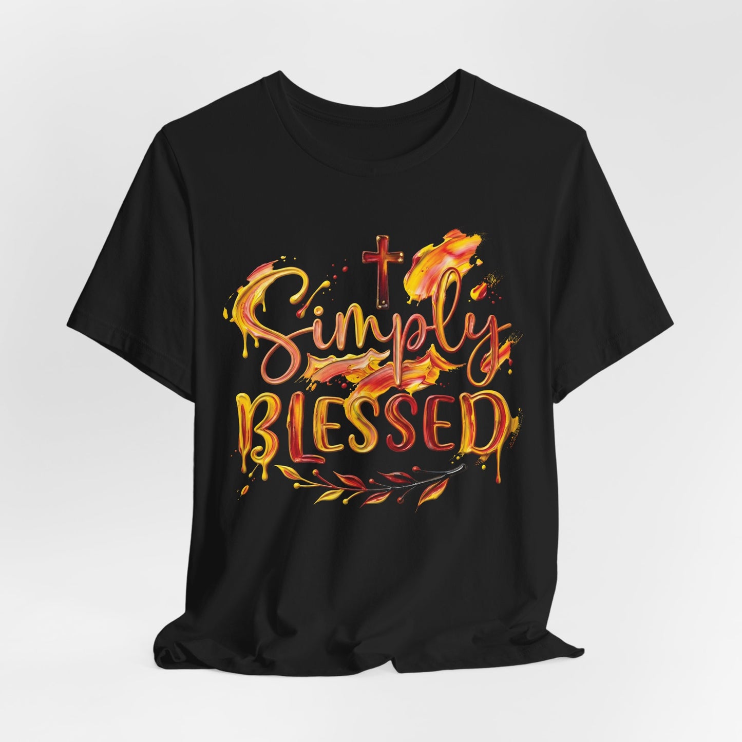 Simply Blessed T-Shirt — Christian Gift for Her | Autumn Watercolour Faith Tee UK