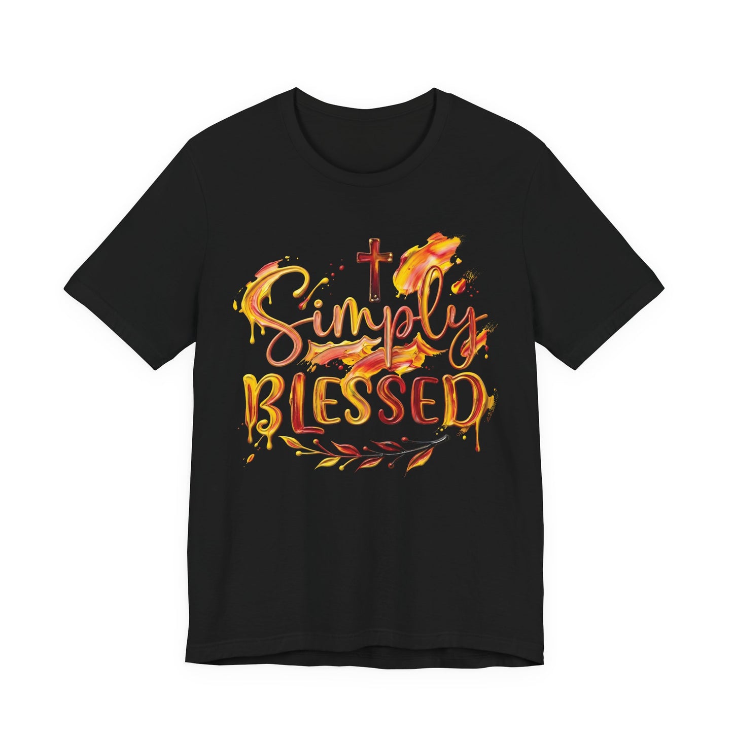 Simply Blessed T-Shirt — Christian Gift for Her | Autumn Watercolour Faith Tee UK