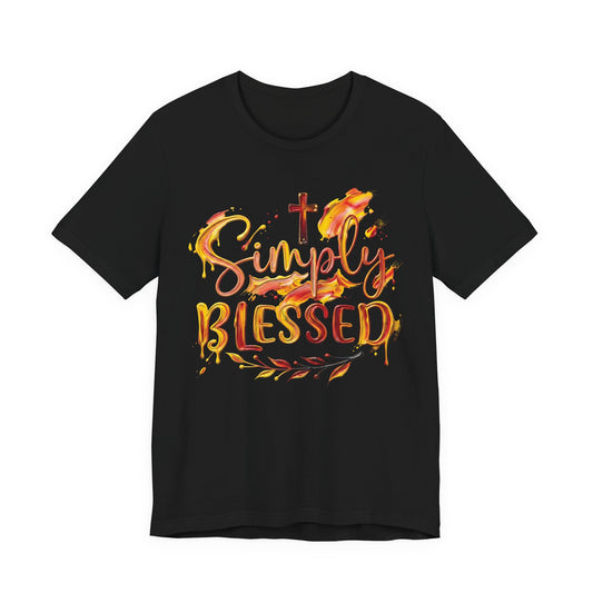 Simply Blessed T-Shirt — Christian Gift for Her | Autumn Watercolour Faith Tee UK
