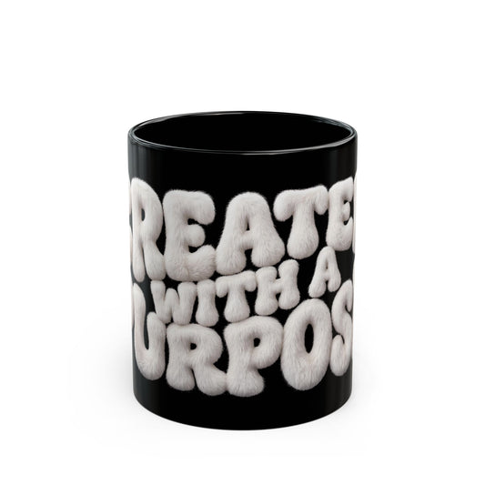 Created With A Purpose Mug — Black | Christian Gift | Scripture Coffee Mug UK (11/15oz)