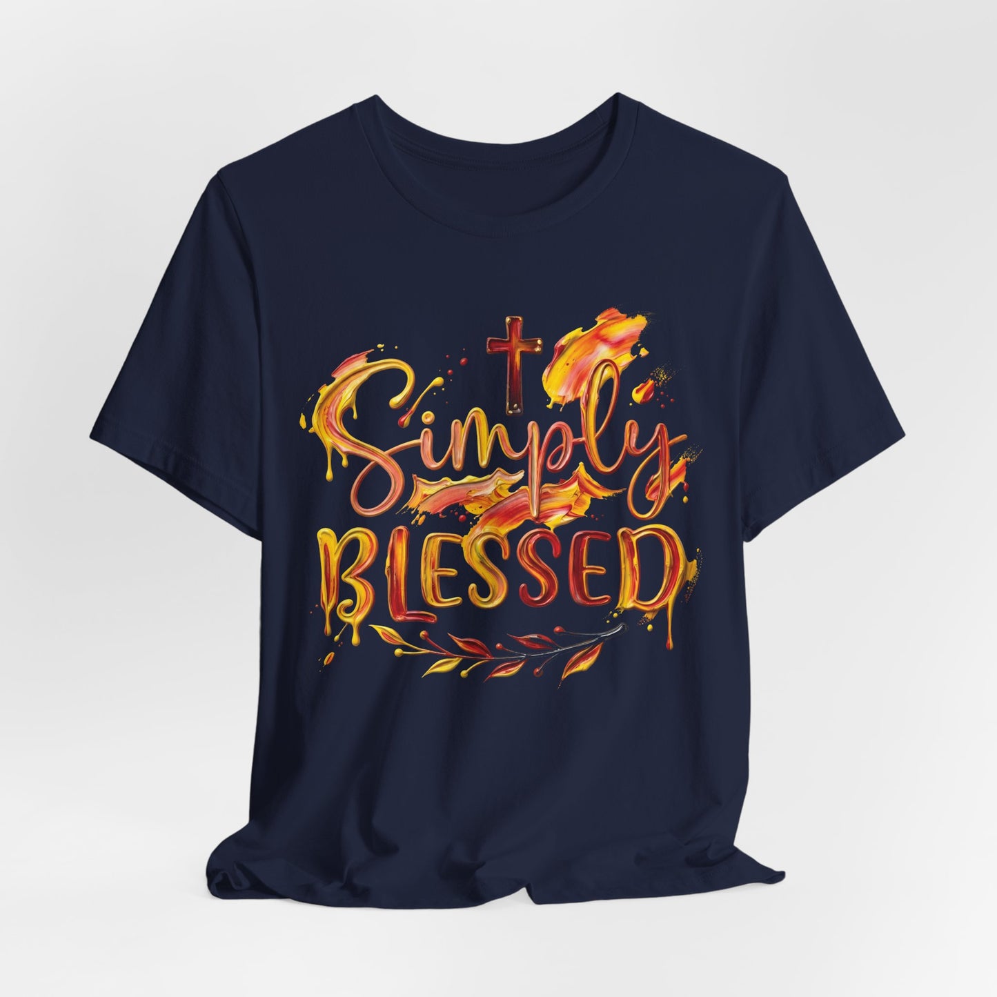 Simply Blessed T-Shirt — Christian Gift for Her | Autumn Watercolour Faith Tee UK