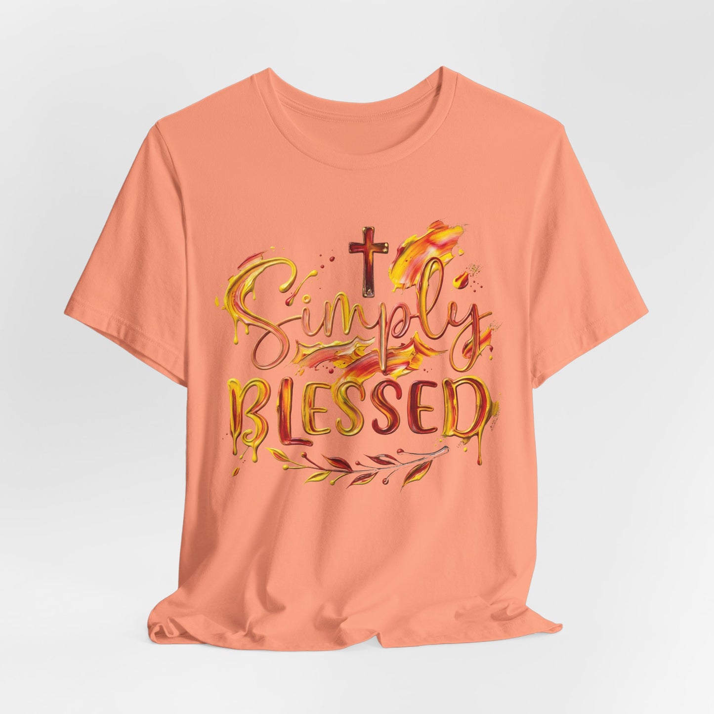 Simply Blessed T-Shirt — Christian Gift for Her | Autumn Watercolour Faith Tee UK