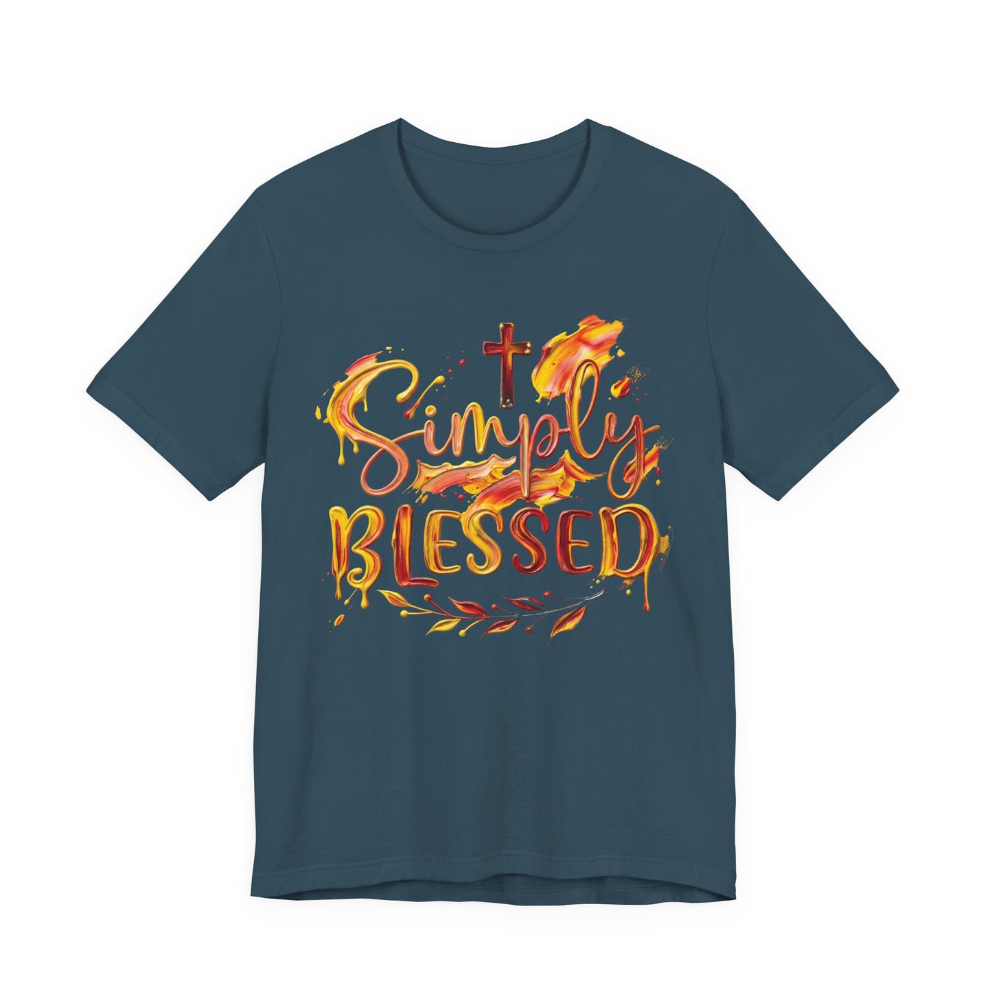 Simply Blessed T-Shirt — Christian Gift for Her | Autumn Watercolour Faith Tee UK