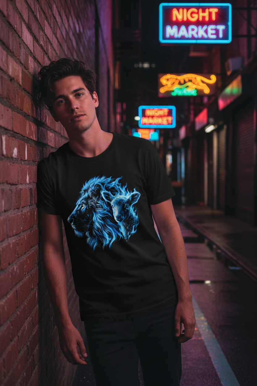 Blue Flame Lion — Neon Night
