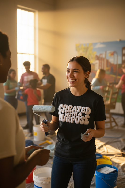 Created With A Purpose T-Shirt — Christian Gift | Faith Graphic Tee UK