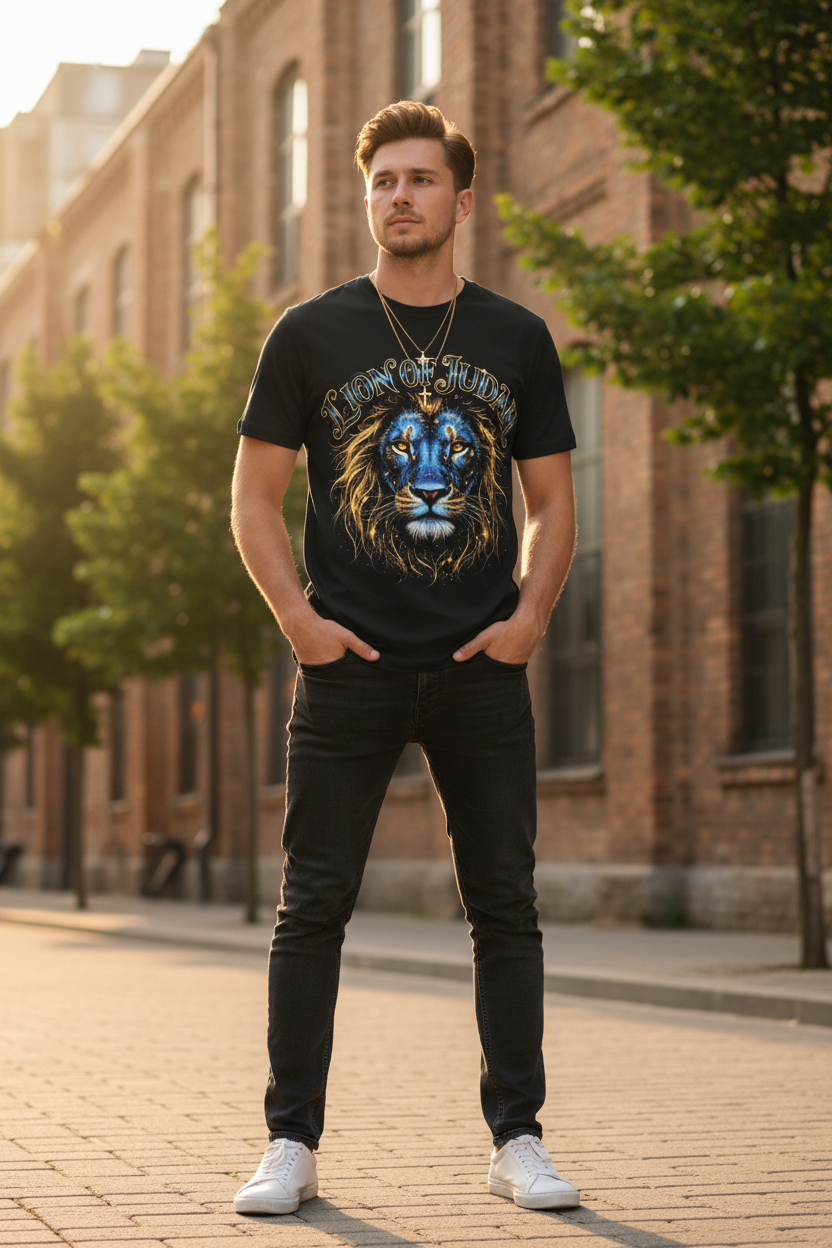 Lion of Judah T-Shirt — Christian Gift | Faith Graphic Tee UK